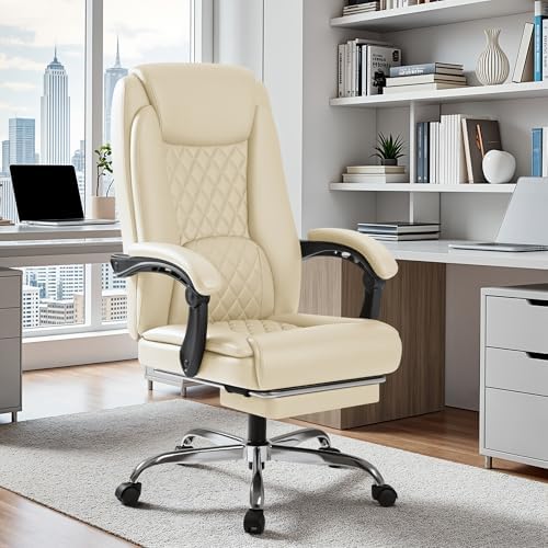 Homall Executive Home Office Chair with Lumbar Support,400lbs Adjustable Ergonomic High Back Office Chair Reclining Managerial Chair for Home Office (Beige) - Image 6