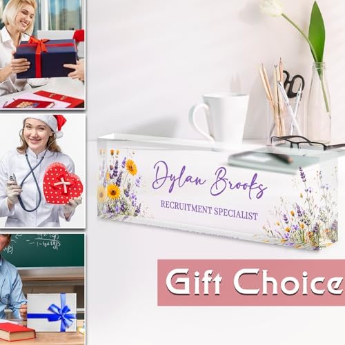 Custom Name Plate for Desk, Acrylic Desk Name Plate Personalized, Employee Appreciation Gifts, Office Desk Accessories for Women Men Teacher Nurse, Coworker Gifts for Manager Assistant (Amethyst) - Image 6