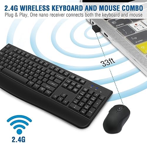 EDJO Wireless Keyboard and Mouse Combo, USB Plug & Play (2 Pack) - Image 3