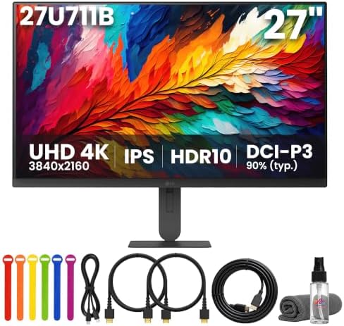 LG Ultrafine U7 27" UHD 4K IPS Monitor 27U711-B | 1-Pack Bundle + More | by LGElectronics