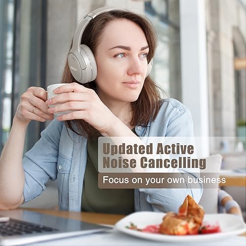RUNOLIM Active Noise Cancelling Headphones, Wireless Bluetooth Over Ear - Image 2