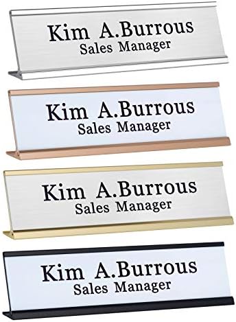 Custom Aluminum Name Plates With Wall or Desk Holder 2"x8" - Image 2