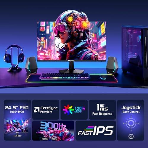 SANSUI 24.5 Inch 300hz 240hz, FHD 1080P Gaming Monitor for FPS PC Gaming - Image 6