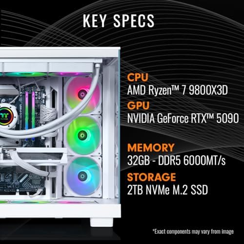 Thermaltake LCGS View 9890S-380XL Gaming Desktop (AMD Ryzen™ 7 9800X3D, 32GB 6000MT/s DDR5 RGB Memory, NVIDIA® GeForce RTX™ 5090, 2TB NVMe M.2, WiFi, Windows 11) VXLS-X870-590-LCS - Image 2