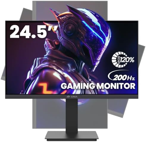 CRUA 24.5" FHD 200Hz Vertical Monitor, Height/Pivot/Swivel/Tilt Adjustable by CRUA