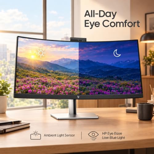 HP Series 5 Pro 34" WQHD USB-C Monitor, Webcam, Speakers, Tilt, Swivel - Image 7