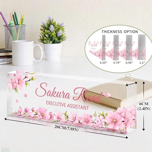 Custom Name Plate for Desk, Acrylic Desk Name Plate Personalized, Employee Appreciation Gifts, Office Desk Accessories for Women Men Teacher Nurse, Coworker Gifts for Manager Assistant (Blush Pink) - Image 4