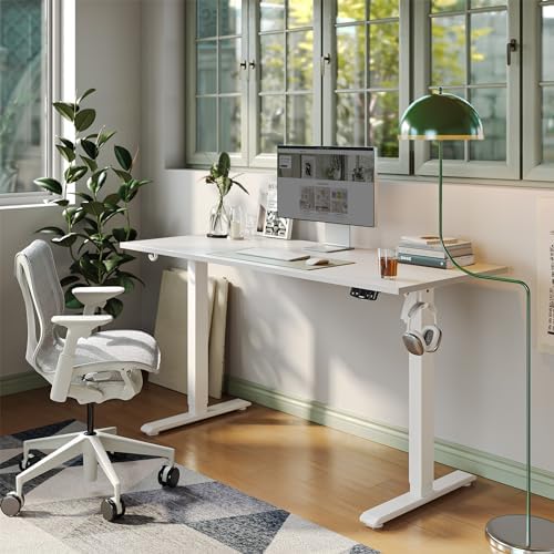 Agilestic 63 * 24 Inch Height Adjustable Electric Standing Desk, White - Image 2