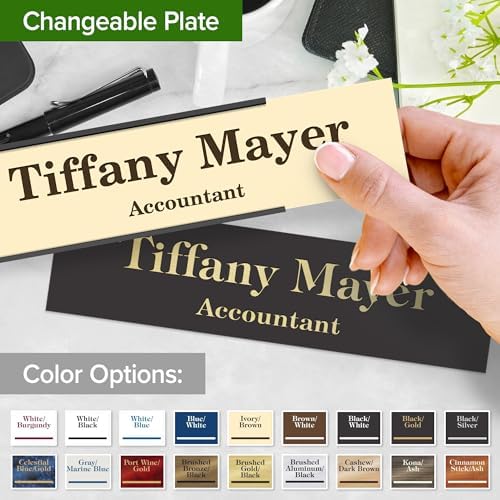 Office Name Plate for Desk, Desk Name Plate Personalized, Custom Door Name Plate for Doors, Wall, Office, Wall Holder, Laser Engraved, 2" x 8", 18 Color Options, Made in USA by My Sign Center. - Image 6
