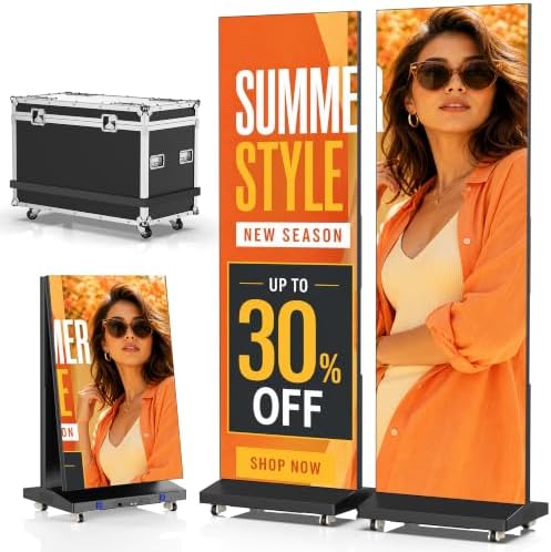 80 Inch LED Digital Signage Display with P1.86, LED Poster Screen Frameless Splicing, Advertising Display GOB LED Screen with Flight Case for Giant Commercial Events & Rentals (Black, 2 Unit) by YIXZSWD%7COne-StopCommercialVisualSupplierDigitalKiosksLEDScreensSmartWhiteboardsMenuOutdoorWaterproofDisplays