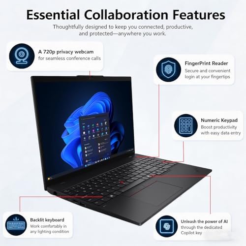 Lenovo ThinkPad L16 Business Enterprise AI PC Laptop, 16" FHD+, Intel 12-Core Ultra 5 225U (> Ultra 7 155U), 2x Thunderbolt 4, IST Computer Customized 16GB/32GB/64GB RAM, 512GB/1TB/2TB SSD, Win 11 Pro - Image 5