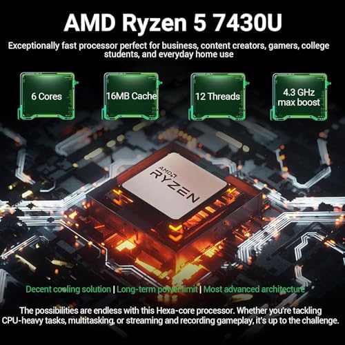 HP 17 Laptop Essential Computer, 17.3 IPS FHD Business PC, 6-Core AMD Ryzen 5, 16GB RAM, 1.5TB Storage (1TB SSD + 500GB Ext), Windows 11 Pro Copilot AI Lifetime Office, HubxcelAccesory, Number Pad - Image 7
