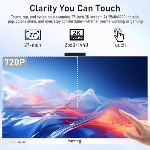 suevery Touchscreen All in One Desktop PC 27" 2K Core I7 4Cores - Image 3