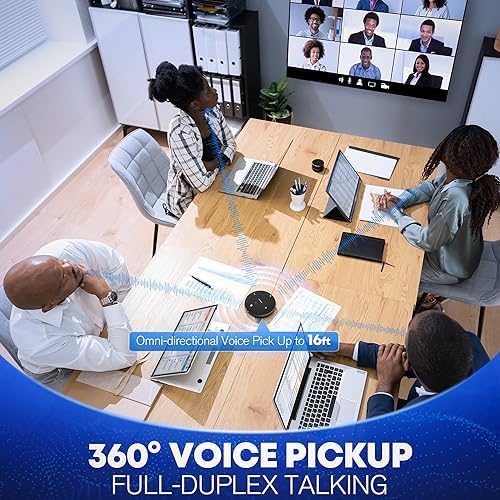 Conference Call Speaker and Microphone for Teams, Zoom, Home Office, Black - Image 2