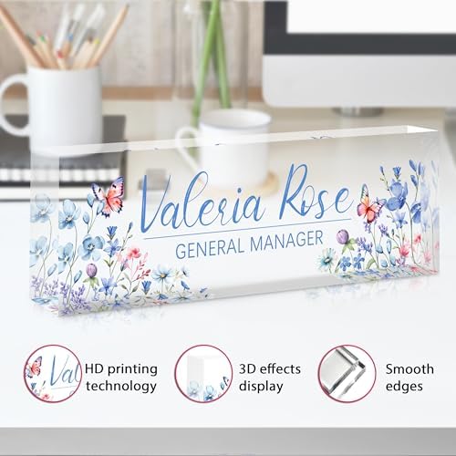 Custom Name Plate for Desk, Acrylic Desk Name Plate Personalized, Employee Appreciation Gifts, Office Desk Accessories for Woman Teacher Nurse, Coworker Gifts for Manager Assistant - Image 3