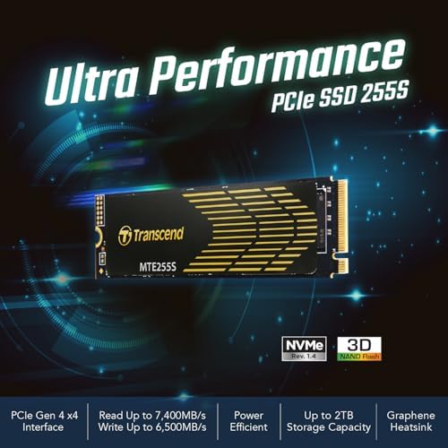 Transcend 1TB MTE255S PCIe 4.0 M.2 2280 SSD, 7400MB/s, with Heatsink - Image 3