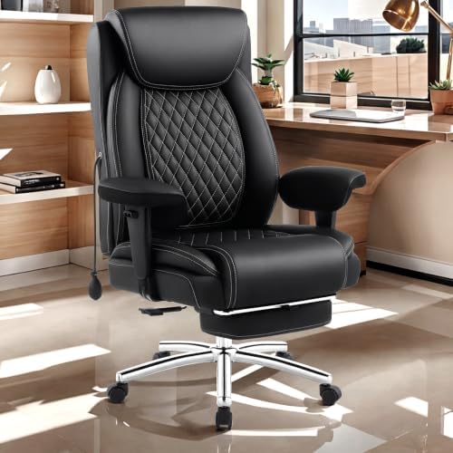 600LBS Big and Tall Office Chair,Reclining Heavy Duty Executive Desk Chair - Image 2