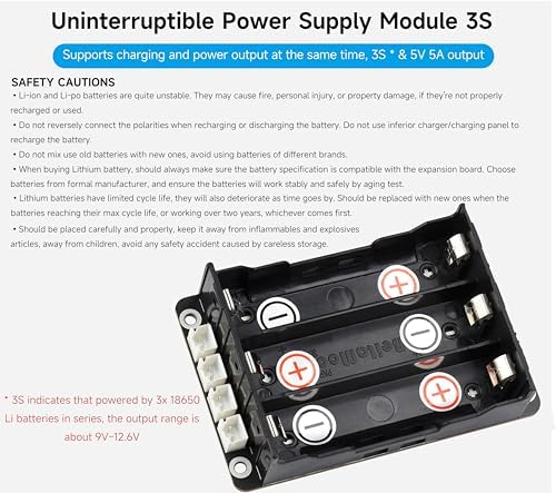 UPS HAT Module Compatible with Raspberry Pi 5/4B/3B+,3S & 5V 5A Output - Image 2