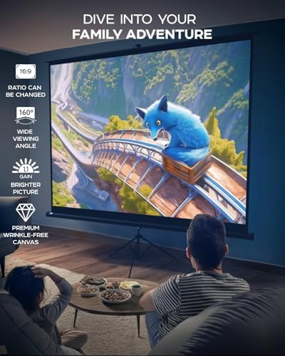 PropVue Projector Screen with Stand 120 inch for Movies & Presentations - Image 2