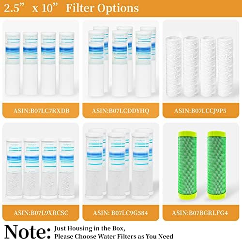 Geekpure 10 Inch Whole House Slim Water Filter Housing - 3/4"NPT Brass Port - Image 7