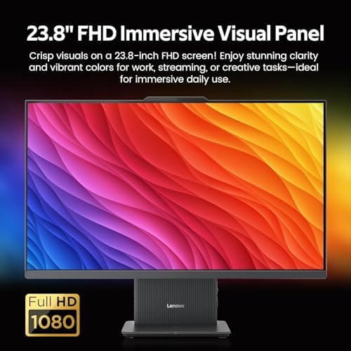 Lenovo 24" Touchscreen IdeaCentre All-in-One Desktop Computer • 6-core AMD Ryzen 5 Processor • 16GB DDR5 • 512GB SSD • Wireless KB&Mouse • Wireless Charging Base • Windows 11 - Image 3