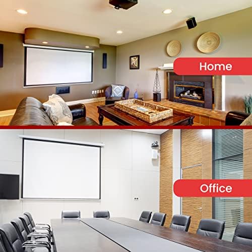 Pyle 84-Inch Pull Down Projector Screen – Manual Roll-Down Matte White Viewing Surface, Auto-Locking Height Adjustment, Wall or Ceiling Mount Design for Home Theater, Office & Classroom Use - Image 7