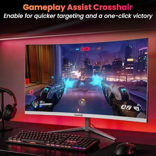 Gawfolk 27" Curved Gaming Monitor,180Hz/200Hz FHD 1920x1080 1800R VA Panel - Image 2