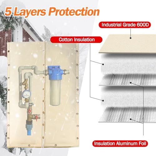 TOHONFOO 4-Way Open Backflow Preventer Pipe Cover Outside, 18"Wx34"H, Beige - Image 4