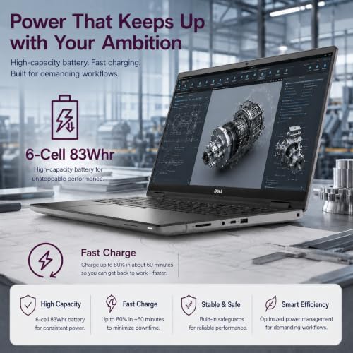 Dell Precision 7680 Laptop, NVIDIA RTX 1000 Ada 6GB, i5-13600HX, 32GB DDR5 - Image 7
