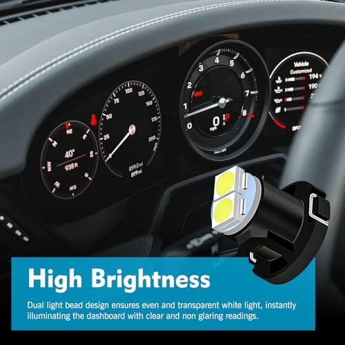 10PCS AC Climate Heater Control LED Lights, 12V 6500K 3528 2SMD Dashboard Bulbs Kit, Plug & Play T4.2 Indicator Light Replacement Bulbs, Universal for Most Cars (White) - Image 6