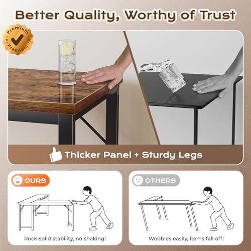 Huuger 63 Inch L Shaped Desk with 0.95 Inch Thicker Desktop - Image 6