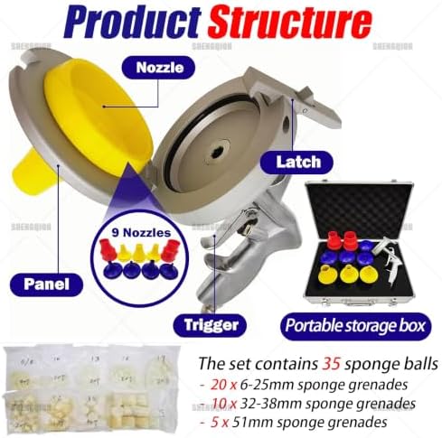 Industrial Pipe Flushing Gun Set, Pneumatic Pipe Cleaning Gun Hose And Tube Cleaning Set With 9 Nozzles For Hoses From 0.23" To 2" Pipe Cleaning Equipment for Different Pipe - Image 5