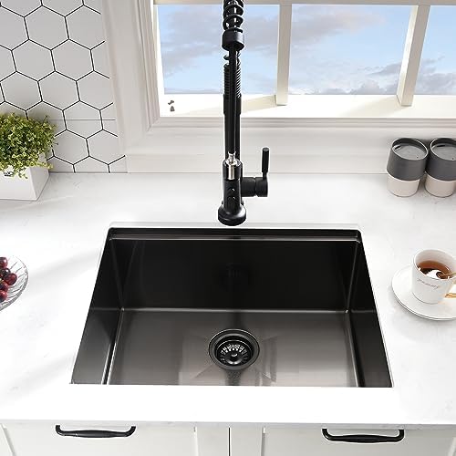 24 Inch Undermount Kitchen Sink Black - Image 4