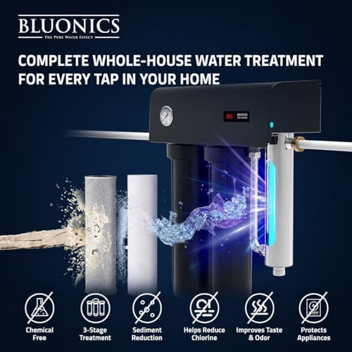 BLUONICS PRO Series Whole House Well Water Filtration System – Compact All-in-One Design with Dual 20” Filters, 48W UV Light, Pressure Gauge & Countdown Ballast - Image 6