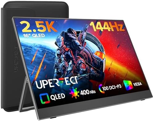 UPERFECT Portable Gaming Monitor 144Hz 2.5K, 16” 0.1ms 100% DCI-P3 QLED by UPERFECT