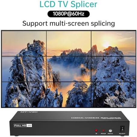 MT-VIKI Video Wall Controller 3x3, HDMI Video Wall Support UHD 4K Input & 1080P Output for 9 TV Splicing Display, 9 Channel Video Wall Processor - Image 4