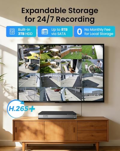 ZOSI 16CH 2MP Security Camera System, 16pcs 1080p CCTV Cameras, 3TB HDD - Image 5