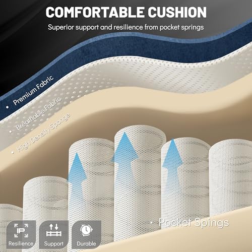 Office Chair with Foot Rest,3D Kneading Massage & Heat Executive Office Chairs for Heavy People,500LBS Big and Tall Office Chair,Ergonomic Reclining Desk Chair,Dual-Use Pillow,Home Office,BlueCloth - Image 5