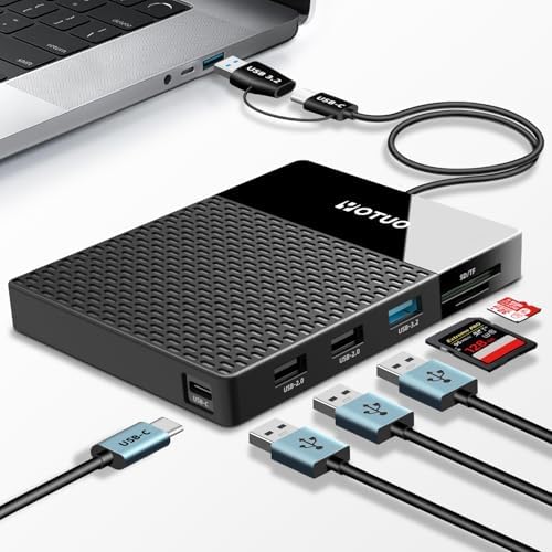 YOTUO Portable 500GB Docking Station External Hard Drive, Multiport USB-C Hub + HDD 7-in-1, USB 3.0, SD/TF Card, Multi-Functional HDD for Windows, Mac, Android, TV, Phone, Laptop, Desktop, PC by YOUTO