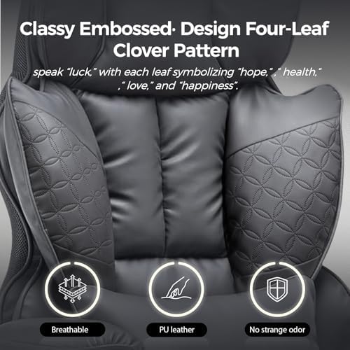 COMHOMA Big and Tall Office Chair Heavy Duty Wide Ergonomic Gaming Chair with Deluxe Embossing Designed Leather with Foot Rest, 145°Reclining Adjustable Armrests Pocket Spring Back Support and Pillow - Image 5