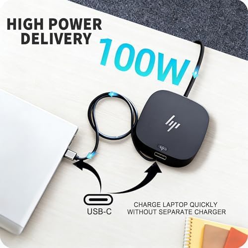 HP Docking Station for Laptop Dual Monitor,HP USB-C G5 Dock with 120W AC Adapter,Bundle with USB-C/HDMI/DP Cables (Renewed) - Image 6