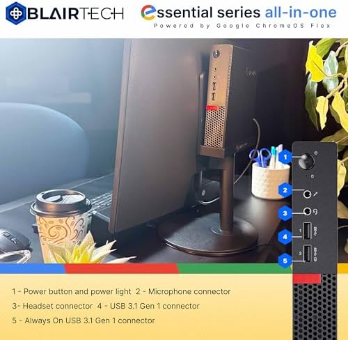 BlairTech Google ChromeOS Flex All-in-One Desktop PC with 24" Monitor | Intel Core i5 | 8 GB RAM, 128GB SSD, RGB Speakers, Wireless Keyboard & Mouse, WiFi & Bluetooth (Renewed) - Image 5