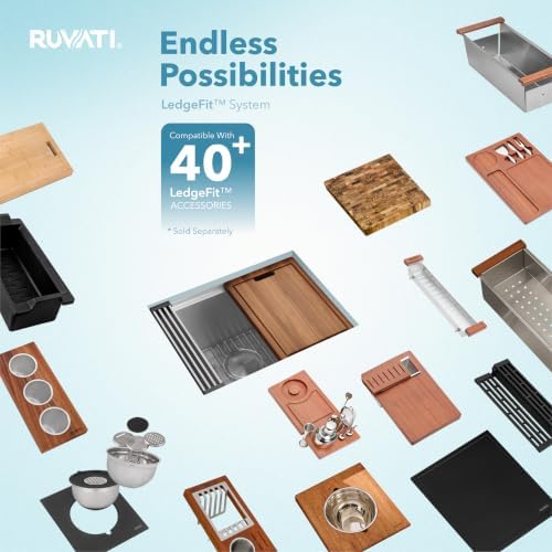 Ruvati 24-in 16-Gauge Round-Corner Undermount Workstation Sink - RVH8324 - Image 6
