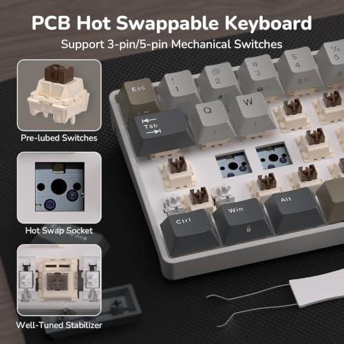 RK ROYAL KLUDGE RK68 65% RGB Wireless Mechanical Keyboard for Gaming, Work - Image 6