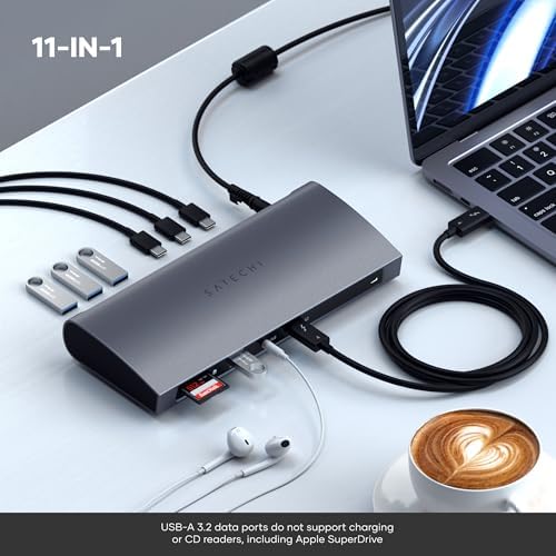 Satechi 11-in-1 Thunderbolt 4 Dock, 2X 4K/60Hz Displays, 3 USB-A 3.2 - Image 5