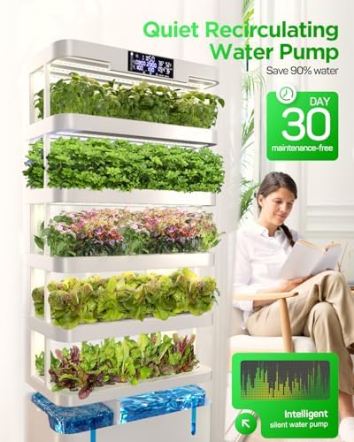Woolooloo Large Hydroponics Growing System Kit, 5-Tier Indoor Herb Garden with Smart Climate Control, Auto Misting, Full Spectrum Grow Light, Vertical Hydroponic System for Home or Commercial - Image 5