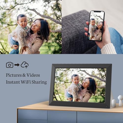 BSIMB 17 Inch Large Digital Picture Frame, 64GB FHD WiFi Digital Photo Frame Digital Art Frame with Dual Band Wi-Fi, Touchscreen, Remote Control, Easy to Share Photos via App, Wall Mountable - Image 2
