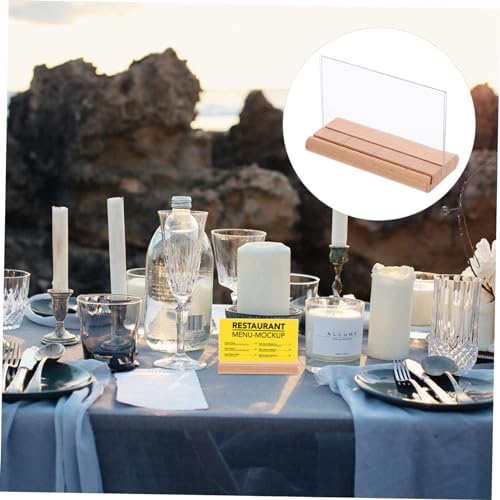 ULTECHNOVO Wood Acrylic Menu Display Stand for Restaurant Table Numbers - Image 6