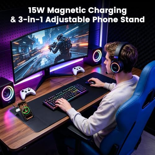 3-in-1 Magnetic Wireless Charging Mouse Pad, Foldable Phone Stand - Image 4