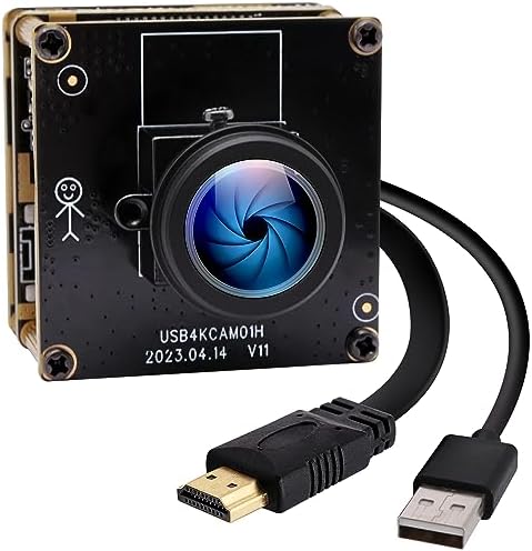 HDMI 4K Webcam - USB HDMI Simultaneous Output Streaming Camera - 2X Digital Zoom, 180 Degree Fisheye Lens - PC Camera for Raspberry Pi, Jetson Nano, Laptop, Online Teaching by IFWATERUSBCAMERA
